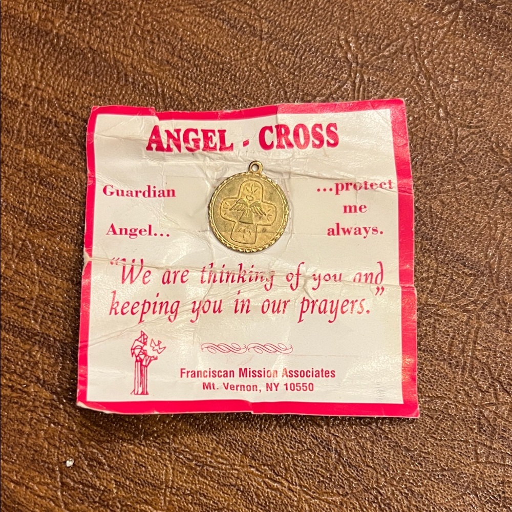 Gold Angel Cross Pendant